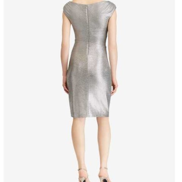 LAUREN RALPH LAUREN Metallic Silver Evening Dress - Picture 5 of 8